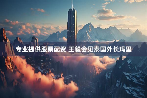 专业提供股票配资 王毅会见泰国外长玛里